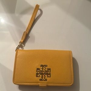 Tory Burch yellow phone wallet